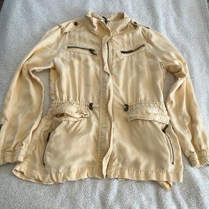 Pastel yellow zip-up jacket